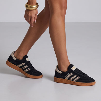Adidas Spezial Gum Sole Sneakers — Black & Leopard