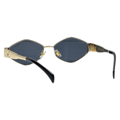 Celine Luxury Geometric Sunglasses – Gold Metal Frame with Black Lenses ✨🕶️