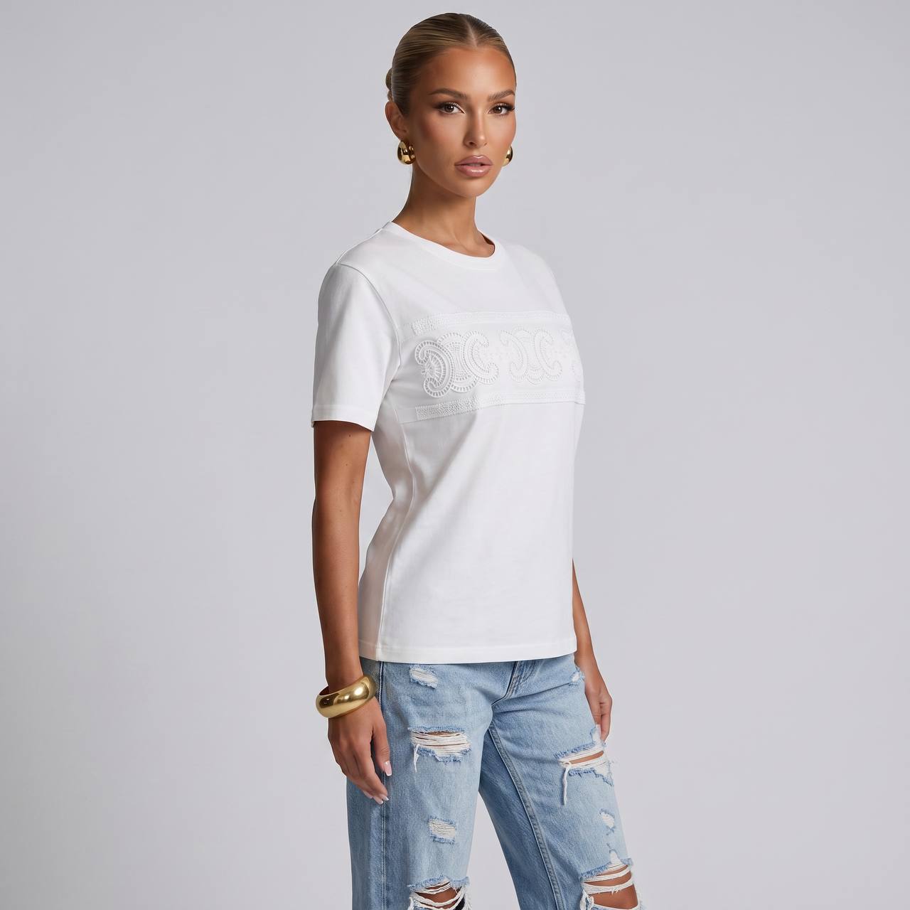 Celine White Triomphe Logo T-Shirt 🤍✨