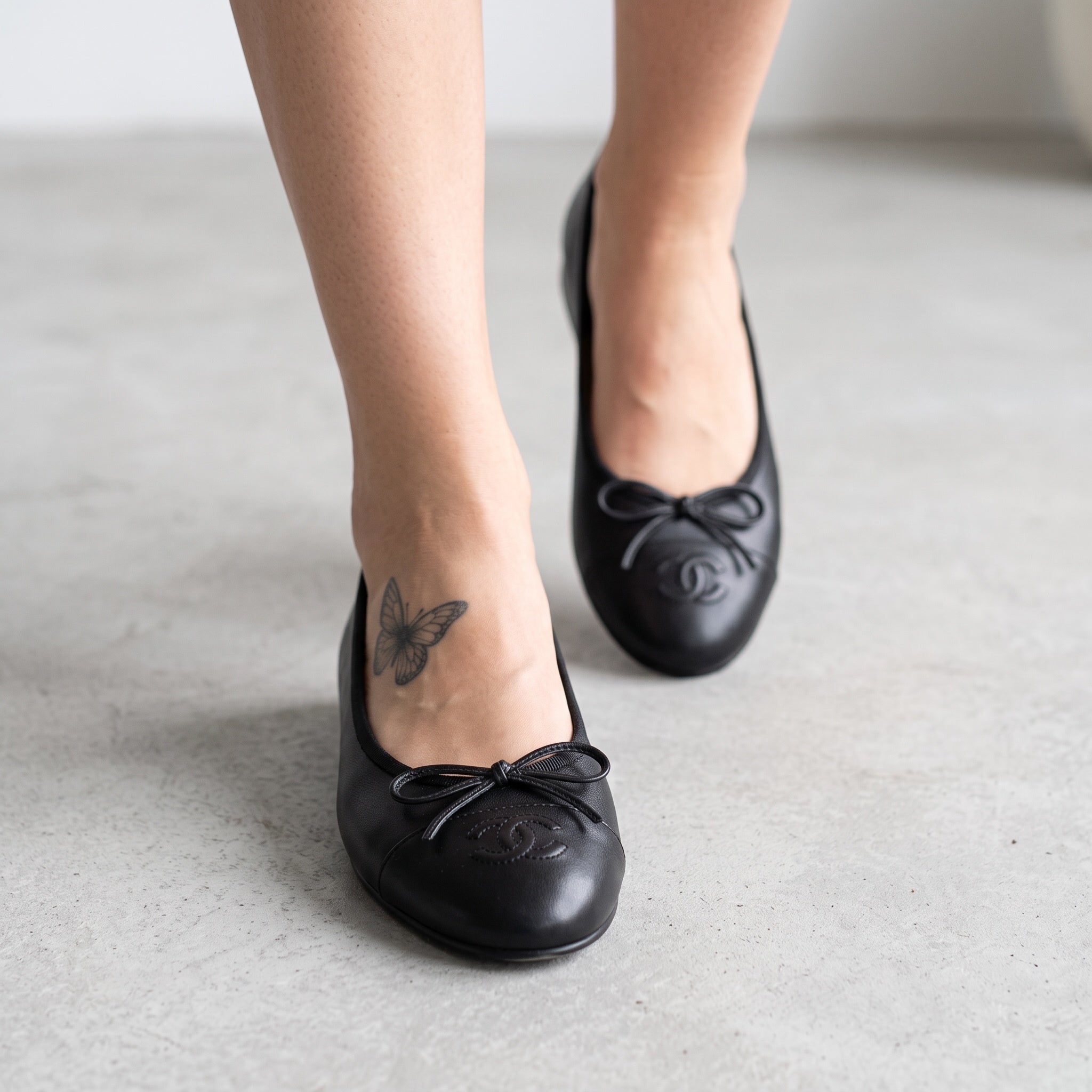 Chanel Ballet Flat – Black Leather 🖤