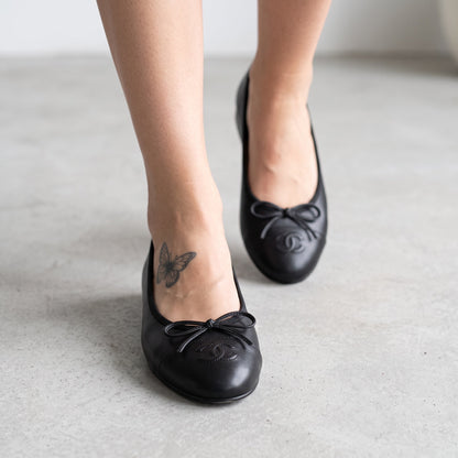Chanel Ballet Flat – Black Leather 🖤