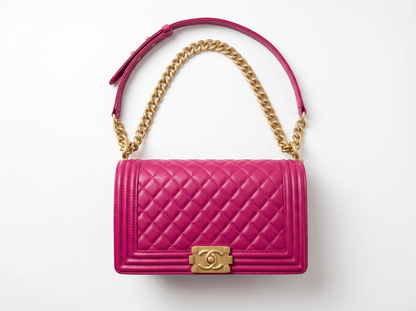 💖 Chanel Boy Quilted Flap Shoulder Bag – Hot Pink Edition