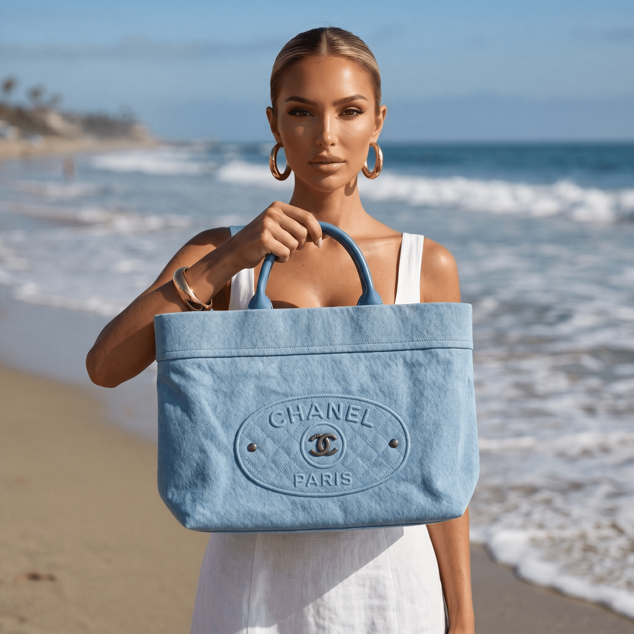 Chanel Denim Beach Tote Bag 💙🏖️✨