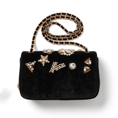 Chanel Flap Jeweled Bag — Black
