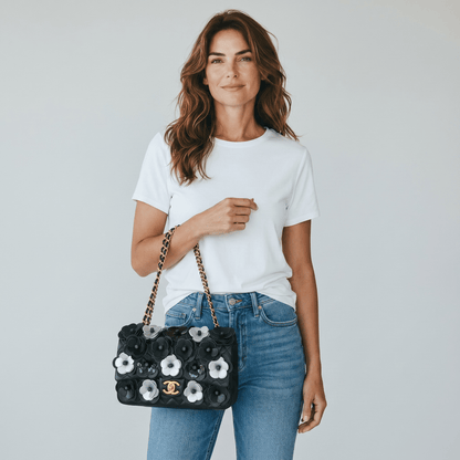 Chanel Monochrome Camellia Chain Bag 🖤🤍