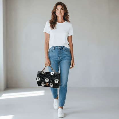 Chanel Monochrome Camellia Chain Bag 🖤🤍