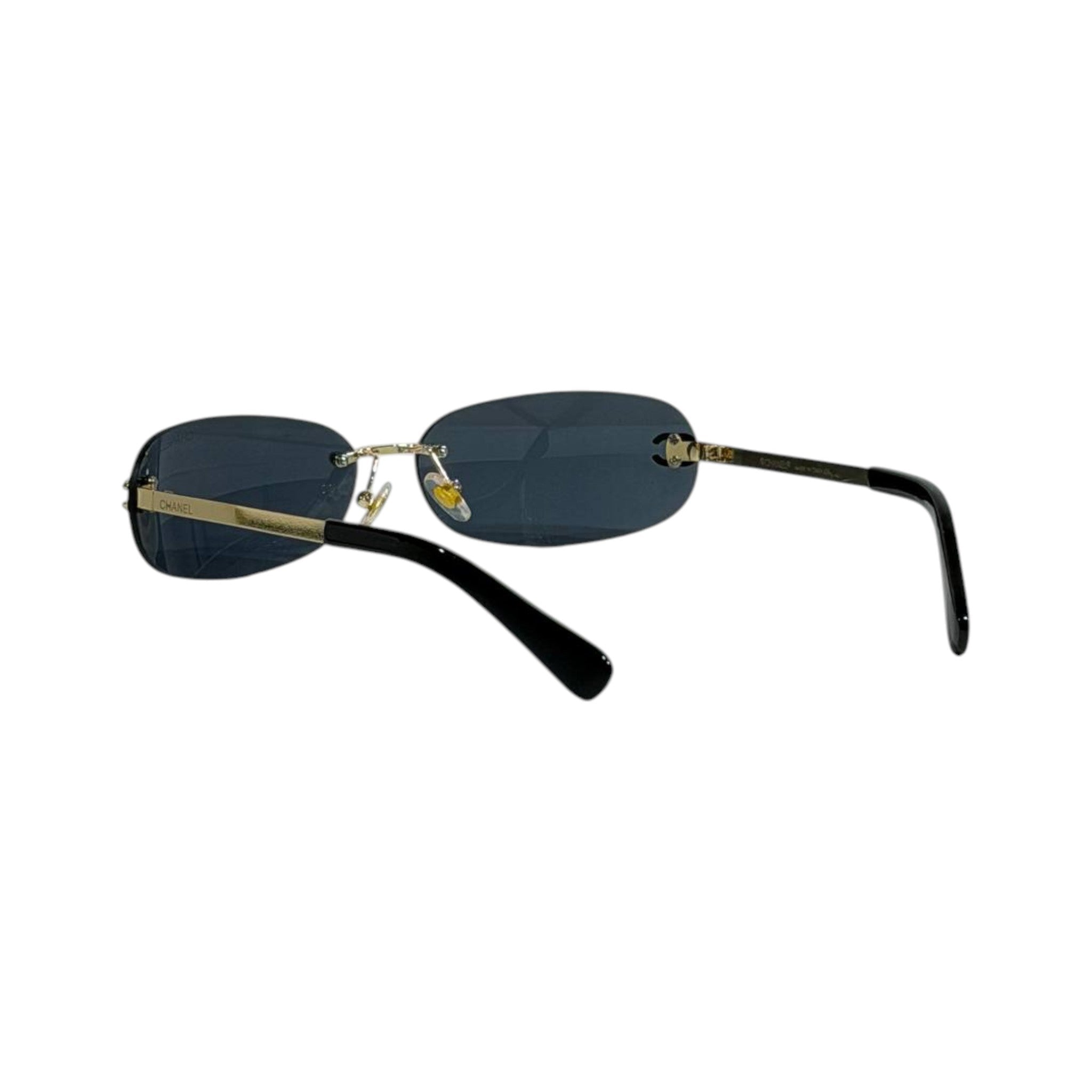 Chanel Rimless Rectangular Sunglasses 🕶️ | Gold Frame CC Logo Eyewear