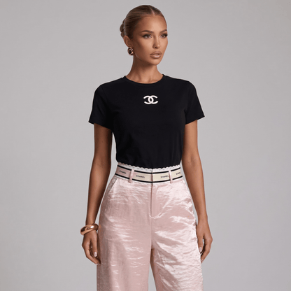 Chanel Satin Wide-Leg Trousers ✨🌸🤍