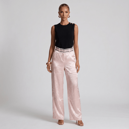 Chanel Satin Wide-Leg Trousers ✨🌸🤍