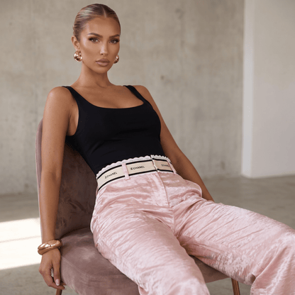 Chanel Satin Wide-Leg Trousers ✨🌸🤍