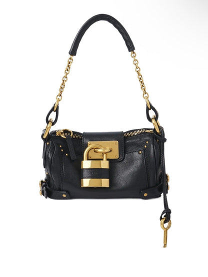 Chloé Black Mini Padlock Shoulder Bag – Gold Chain Luxury 🔐🖤