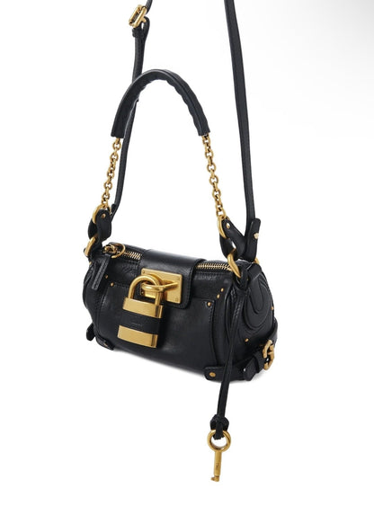Chloé Black Mini Padlock Shoulder Bag – Gold Chain Luxury 🔐🖤
