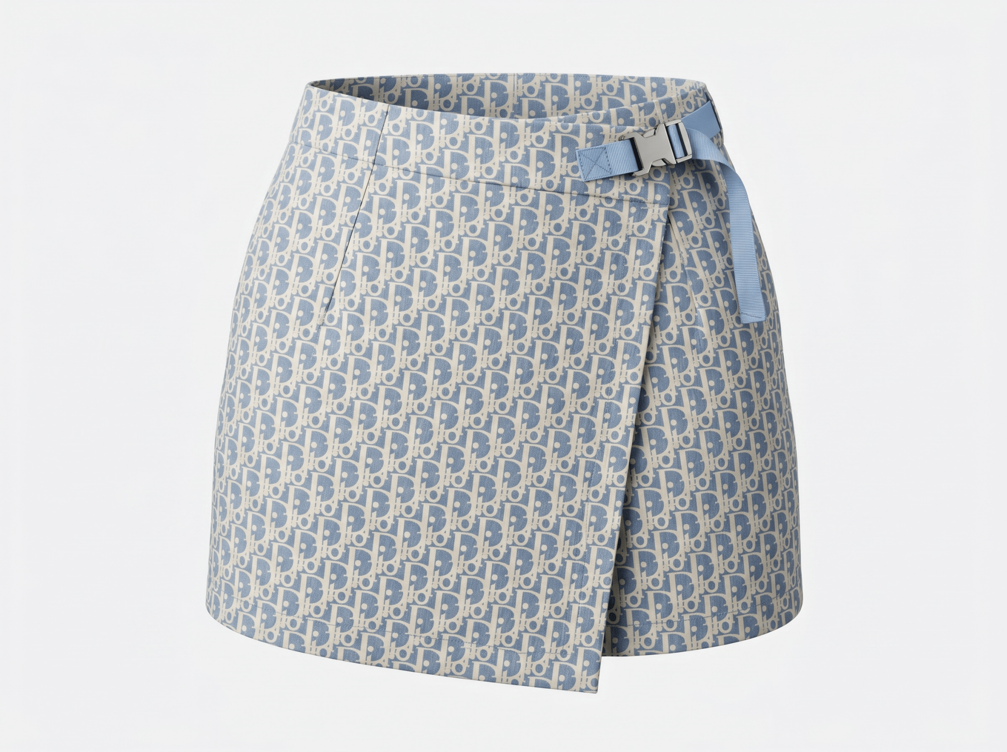 Christian Dior Oblique Jupe Short – Light Blue & Beige 🩵🤍