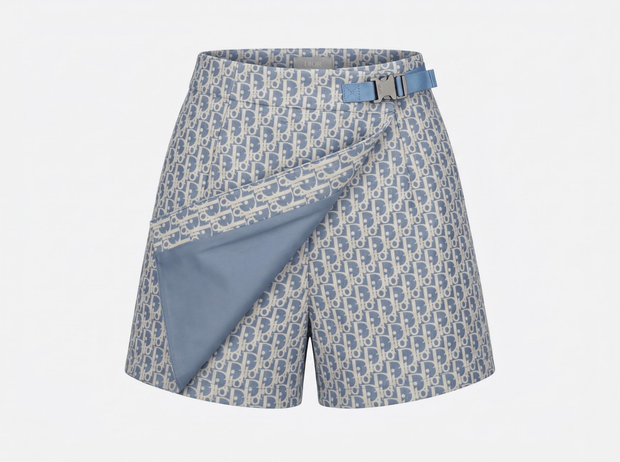 Christian Dior Oblique Jupe Short – Light Blue & Beige 🩵🤍