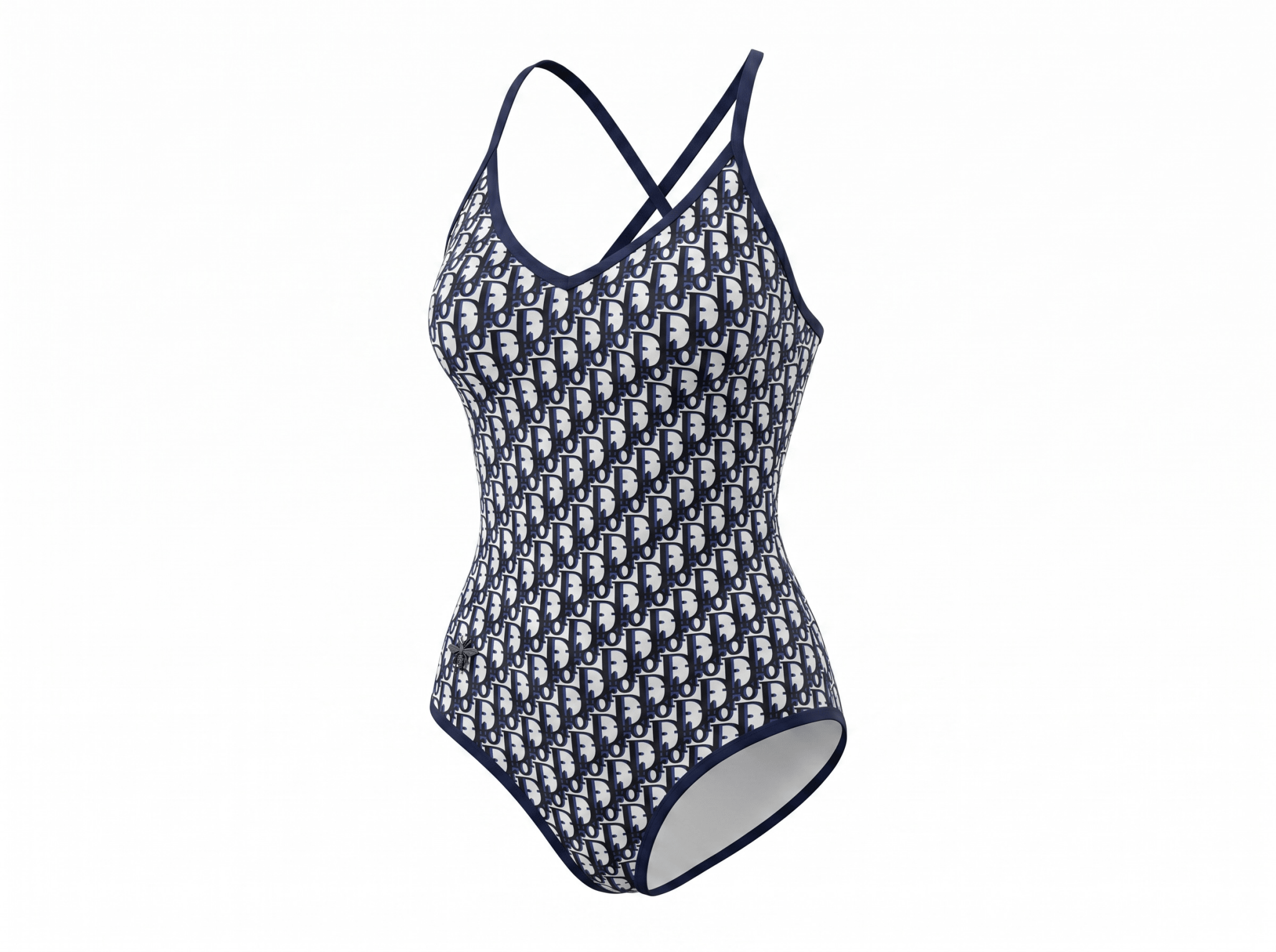 Christian Dior Oblique One-Piece Swimsuit – Navy 💙🤍🌊