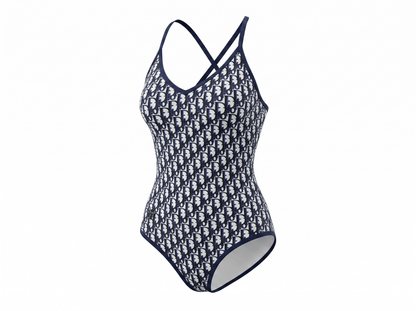 Christian Dior Oblique One-Piece Swimsuit – Navy 💙🤍🌊