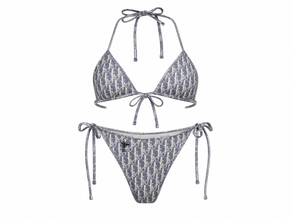 Christian Dior Oblique Triangle Bikini Set 💙🤍🏖️