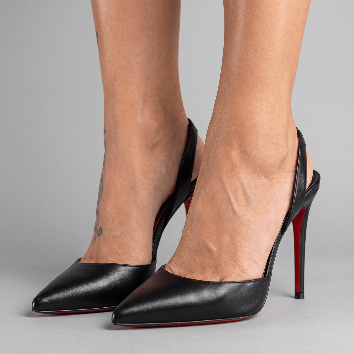 Christian Louboutin Slingback Red Bottom Heels – Black Luxury Edition 👠❤️