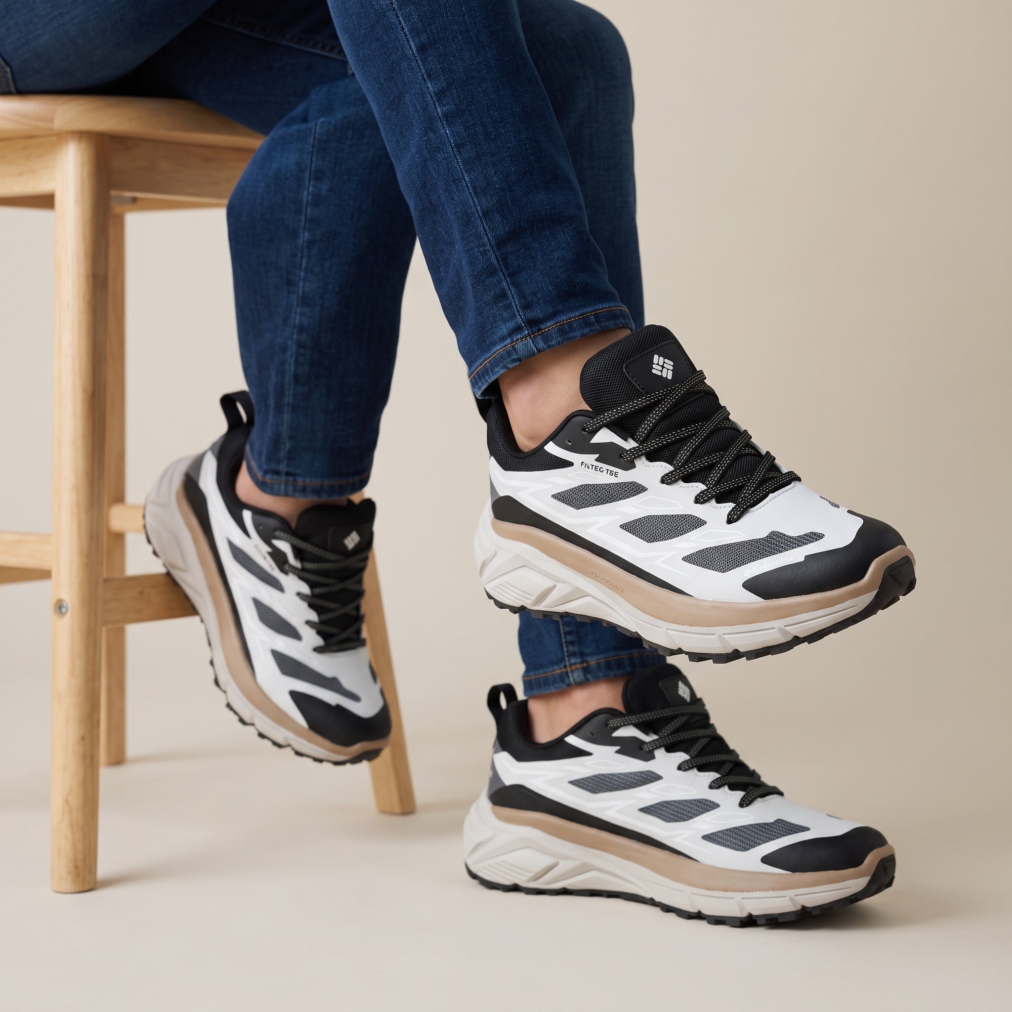 Columbia Trail Runner – Black White 👟🏔️