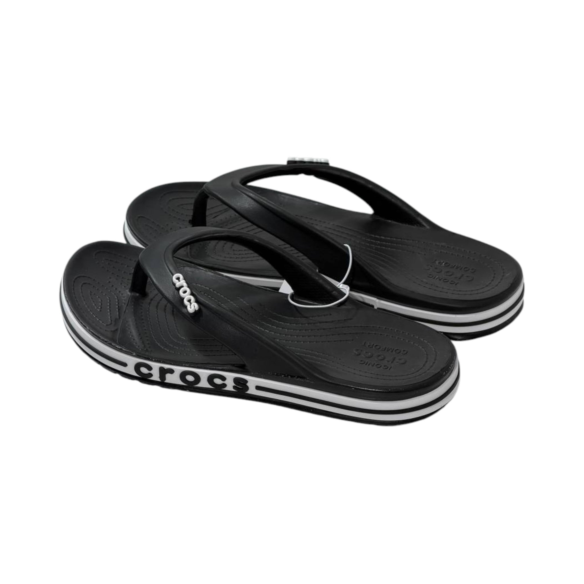 ⚫ Crocs Bayaband Flip Flops – Black Edition | Iconic Comfort, Everyday Style