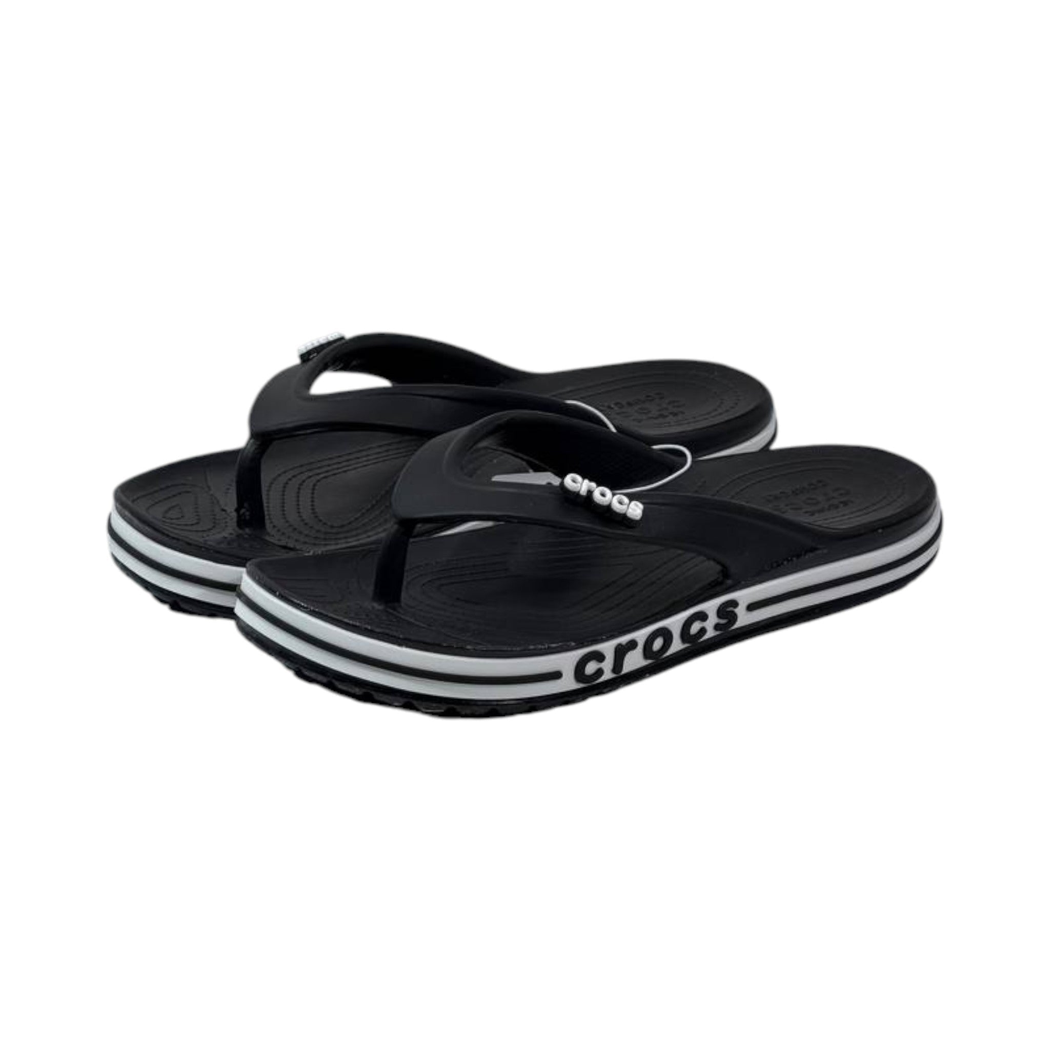 ⚫ Crocs Bayaband Flip Flops – Black Edition | Iconic Comfort, Everyday Style