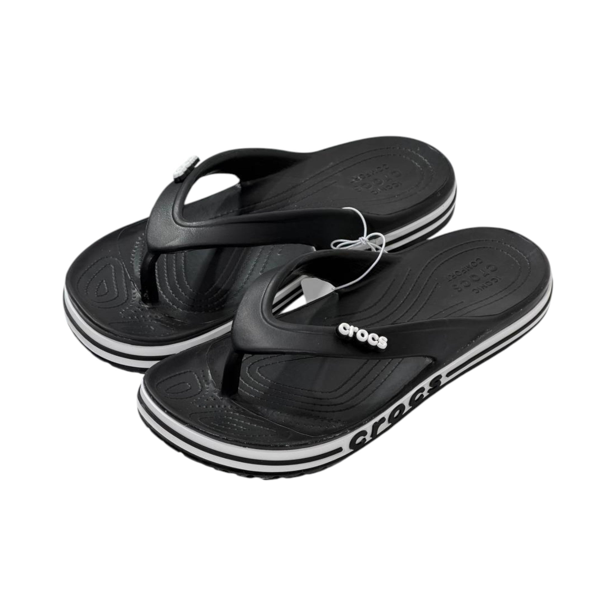 ⚫ Crocs Bayaband Flip Flops – Black Edition | Iconic Comfort, Everyday Style
