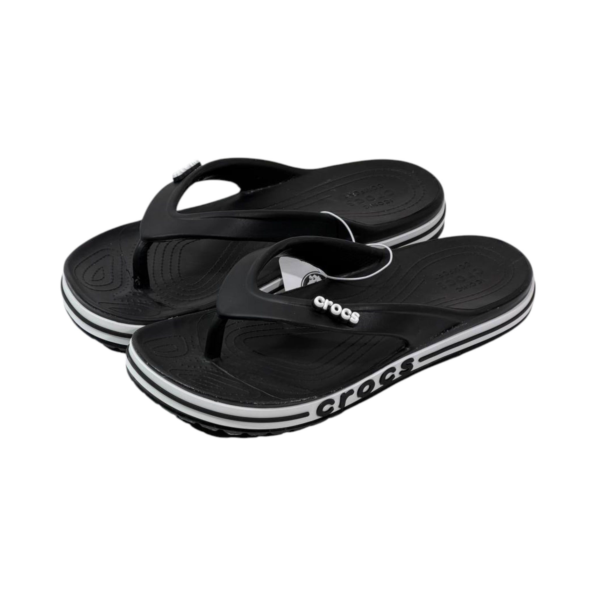 ⚫ Crocs Bayaband Flip Flops – Black Edition | Iconic Comfort, Everyday Style
