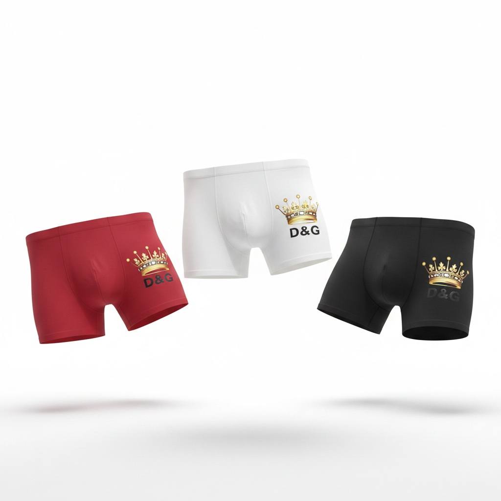D&G Crown 3-Pack Boxer Briefs 👑 Premium Luxury Men’s Underwear Set