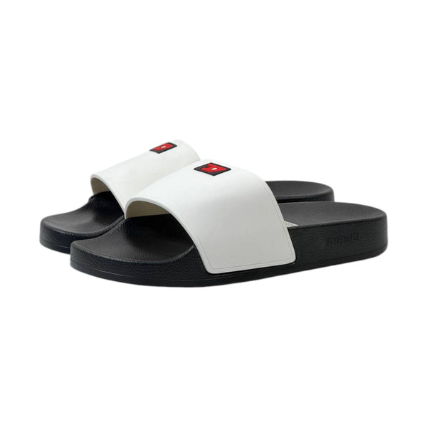 🩴 Diesel Icon White & Black Luxury Slides – Everyday Comfort Meets Street Style 🔥