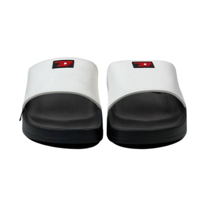 🩴 Diesel Icon White & Black Luxury Slides – Everyday Comfort Meets Street Style 🔥