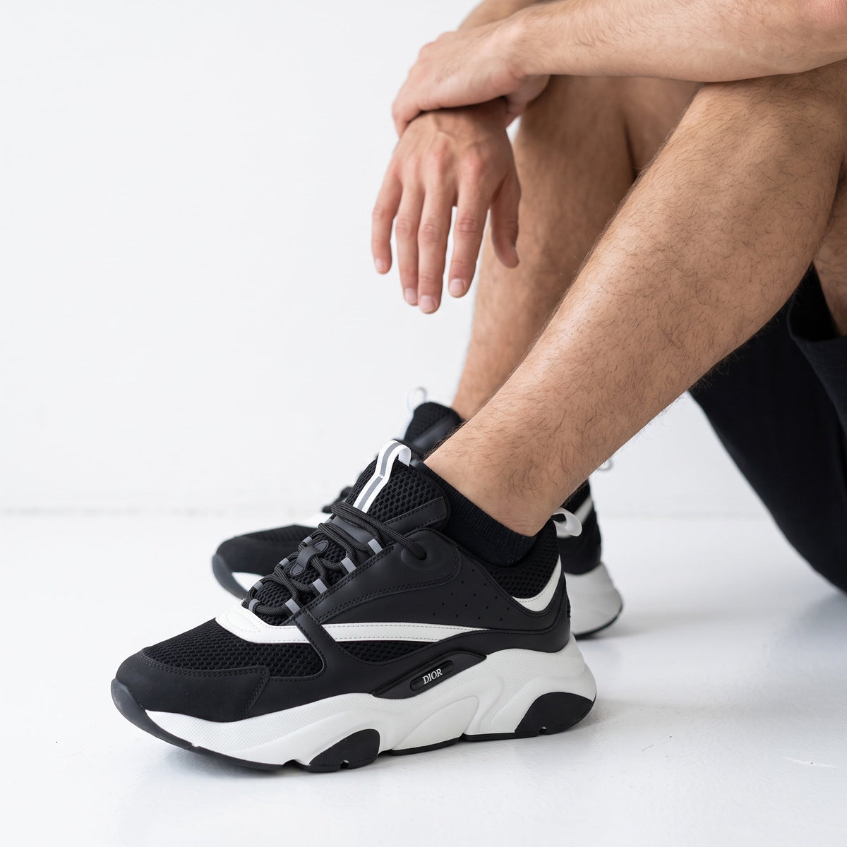 Dior B22 Chunky Sneakers — Black & White