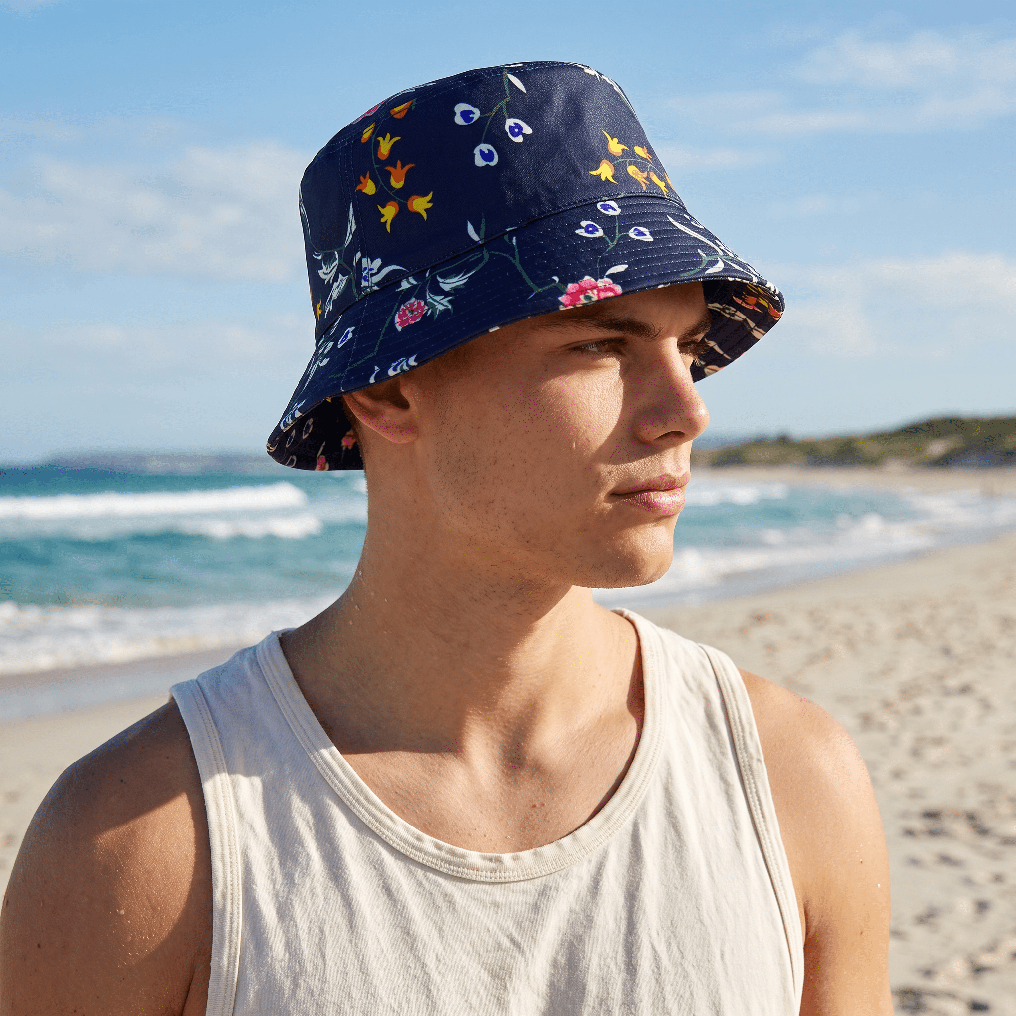 Dior Floral Reversible Bucket Hat – Navy