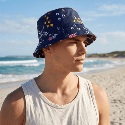 Dior Floral Reversible Bucket Hat – Navy