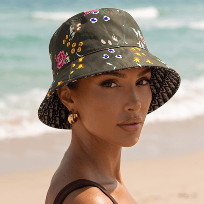 Dior Floral Reversible Bucket Hat – Olive Green
