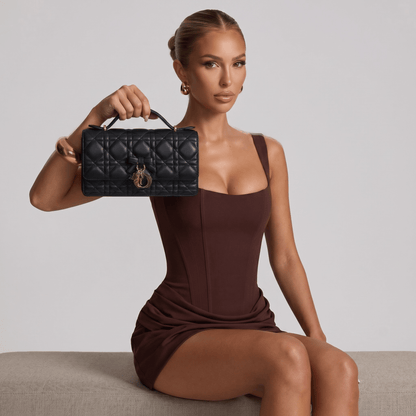 🖤 Dior Lady Top Handle Quilted Leather Bag – Timeless Black Luxury 🖤