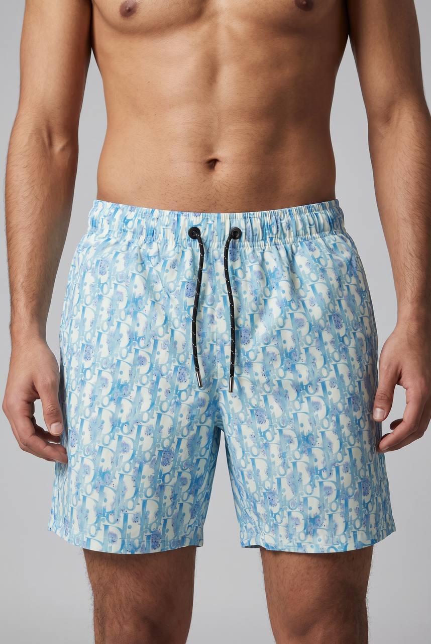 Dior Monogram Swim Shorts 🌊💙 | Premium Quick-Dry Summer Beach Shorts