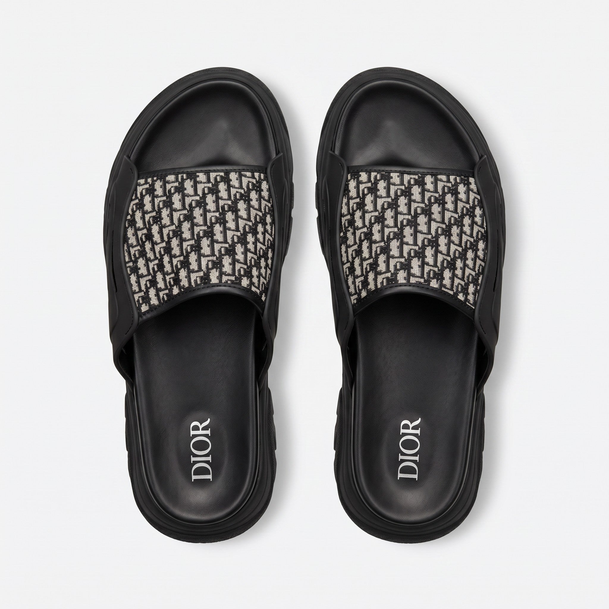 Dior Oblique Black Slide Sandals