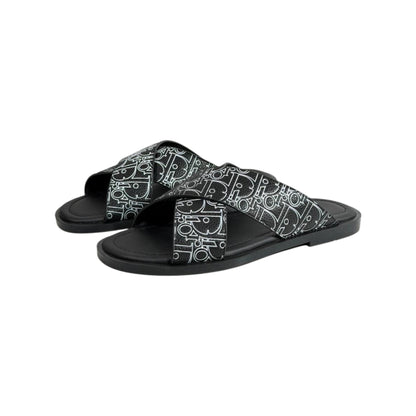 Dior Oblique Black Slides 🖤✨ Luxury Summer Sandals for Men