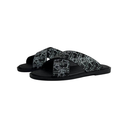 Dior Oblique Black Slides 🖤✨ Luxury Summer Sandals for Men