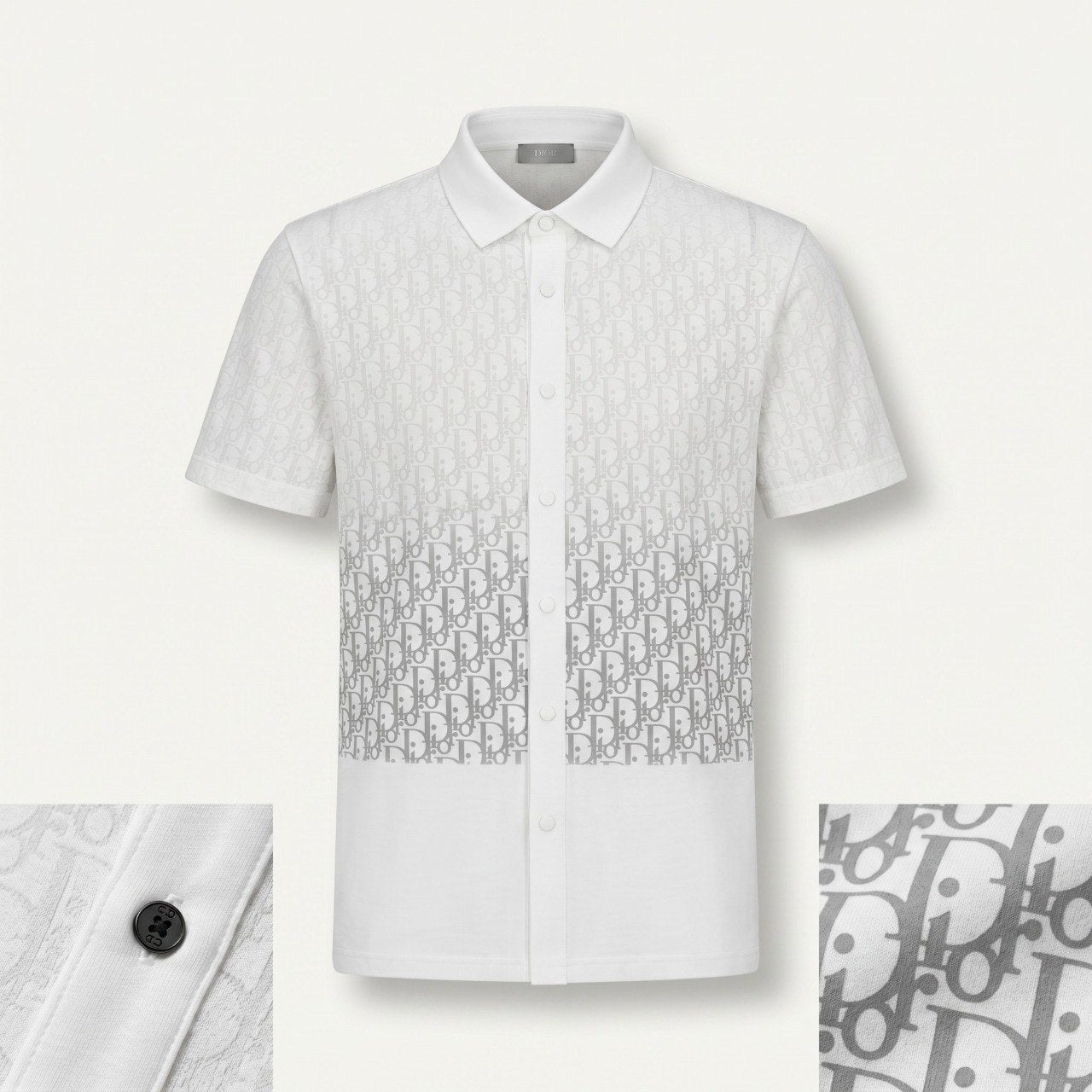 🤍 Dior Oblique Monogram White Short Sleeve Shirt – Signature Luxury Edition