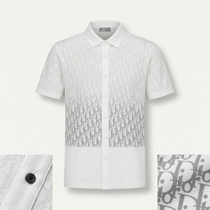 🤍 Dior Oblique Monogram White Short Sleeve Shirt – Signature Luxury Edition