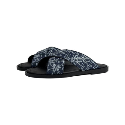 Dior Oblique Navy Slides 💙✨ Luxury Summer Sandals for Men