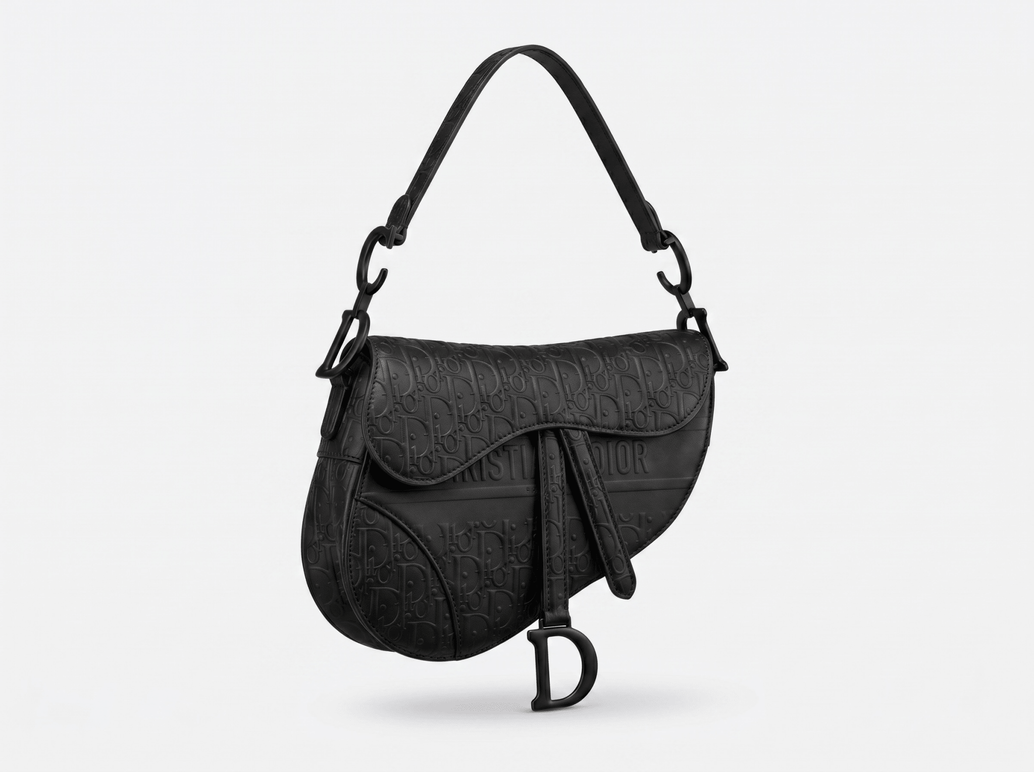 Dior Oblique Saddle Shoulder Bag – Matte Black 🖤✨