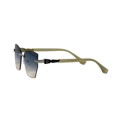 Dior Rimless Geometric Sunglasses 🕶️ | Gold Frame Blue Gradient Lens
