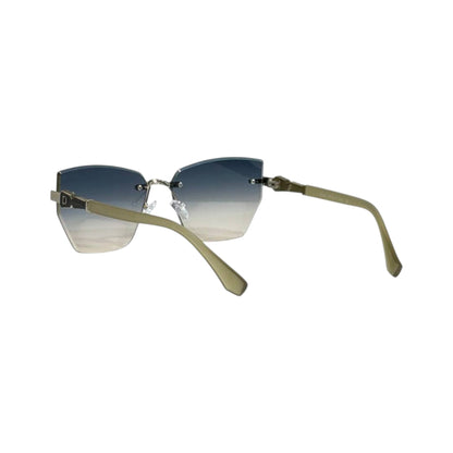 Dior Rimless Geometric Sunglasses 🕶️ | Gold Frame Blue Gradient Lens