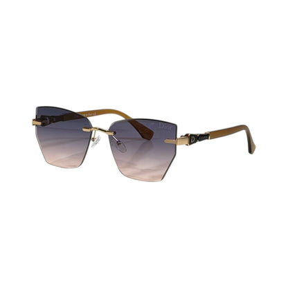 Dior Rimless Gradient Sunglasses ✨ | Gold Frame Luxury Edition