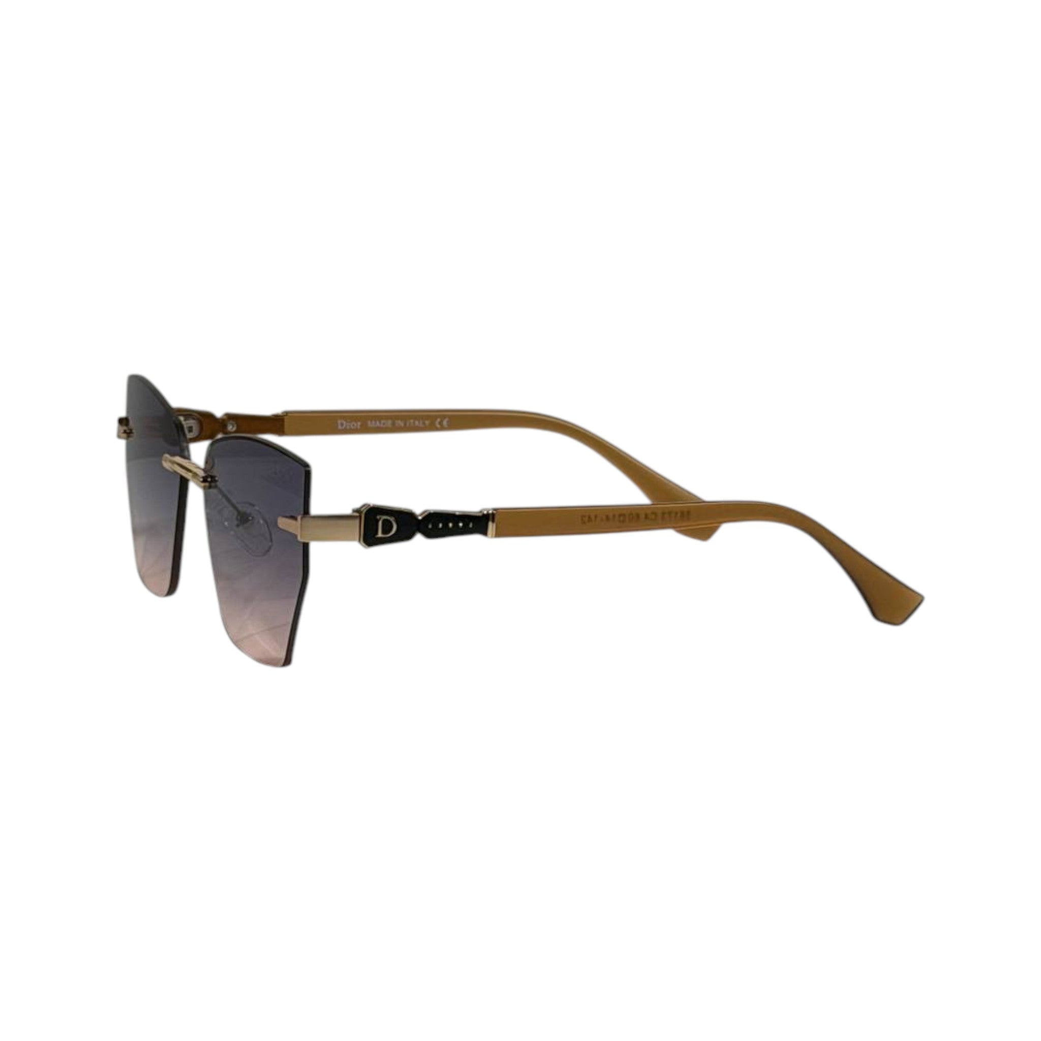 Dior Rimless Gradient Sunglasses ✨ | Gold Frame Luxury Edition