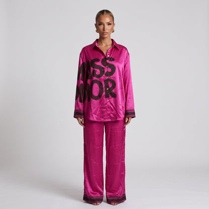 Dior Satin set  – Fuchsia Graphic 💖one size