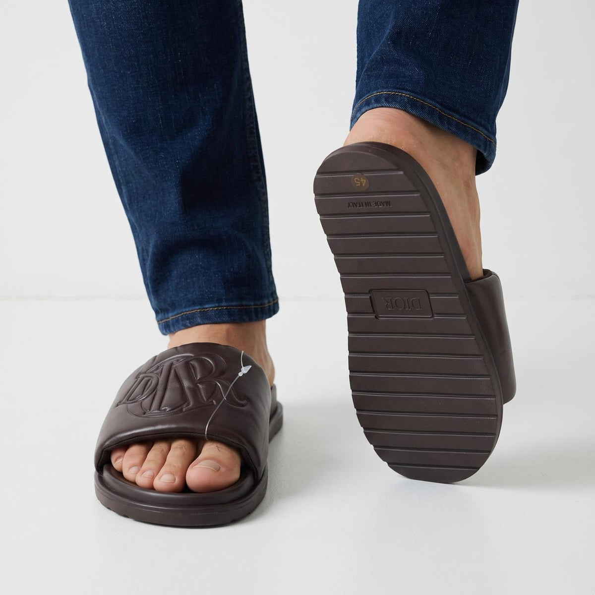 Dior Slide Sandals — Dark Brown