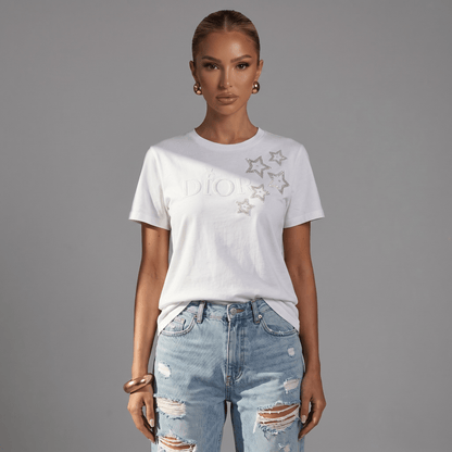 🤍 Dior Star Logo Cotton T-Shirt